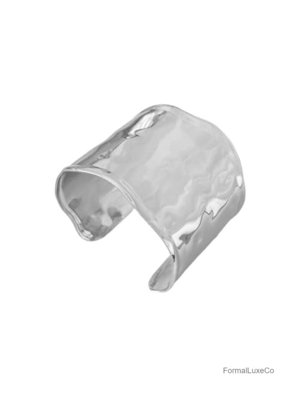 Hammered Chunky Cuff Bracelet Wide Bangle Open Wristband Statement Thick Arm